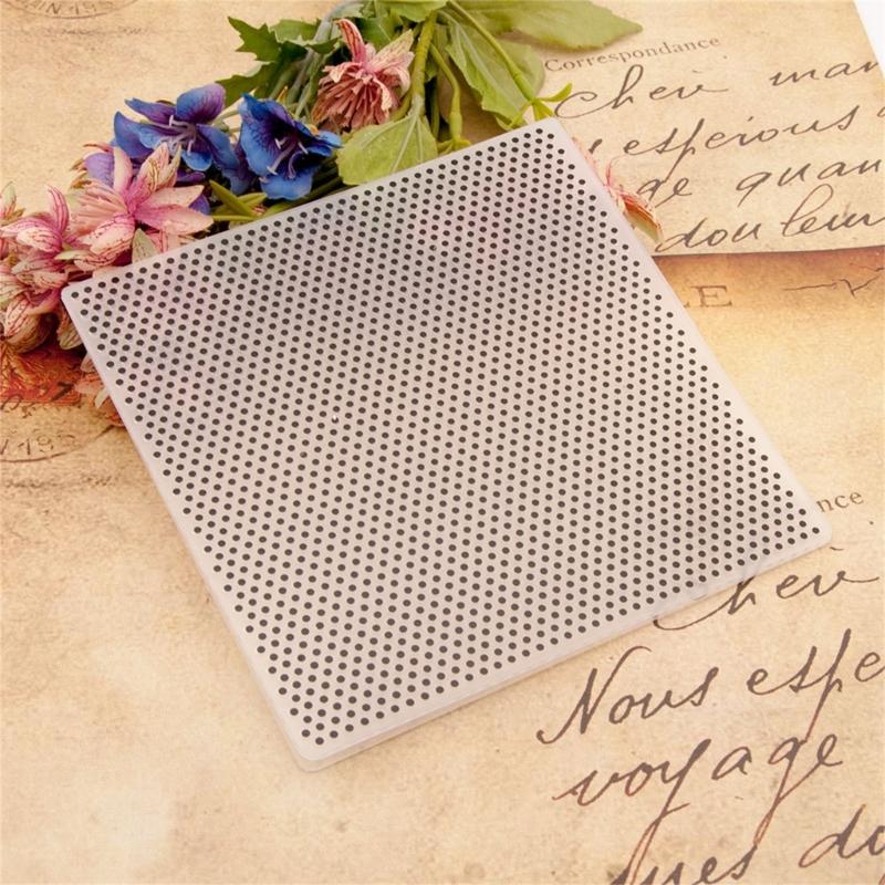 Round Dot Plastic Embossing Folder Stencil Template DIY Craft Background Album