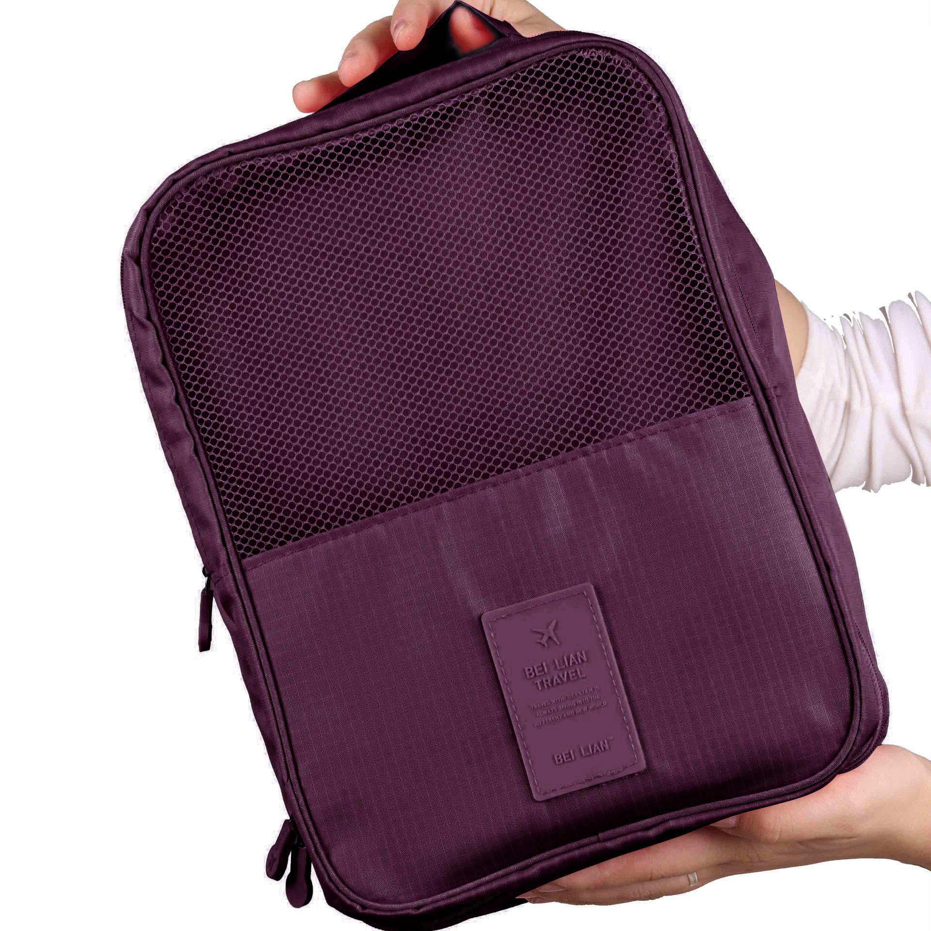 

Портативная дорожная сумка для хранения обуви, 3 слоя нижнего белья, органайзер для одежды, многофункциональный водонепроницаемый карман, дорожные аксессуары вино красного