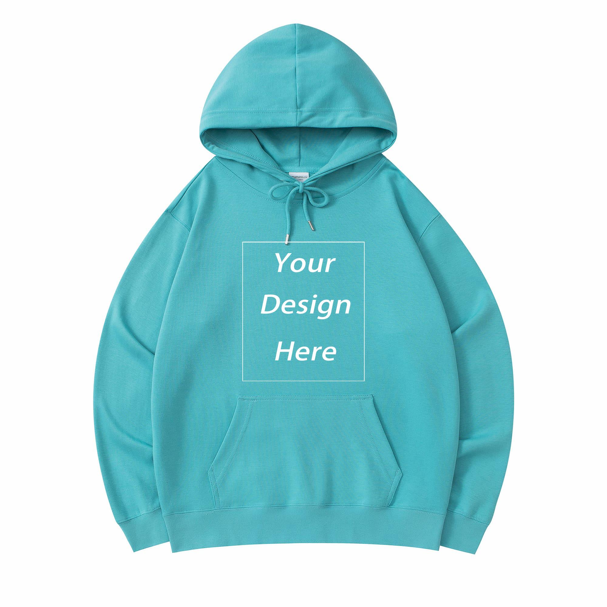 300 г/м² хлопковая толстовка с капюшоном индивидуальные унисекс классические толстовки 2XL тиффани синий