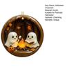 Halloween Ghost Campfire Ornament Acrylic Ghost Bonfire Gathering Hanging Decoration for Halloween Party Home Decor