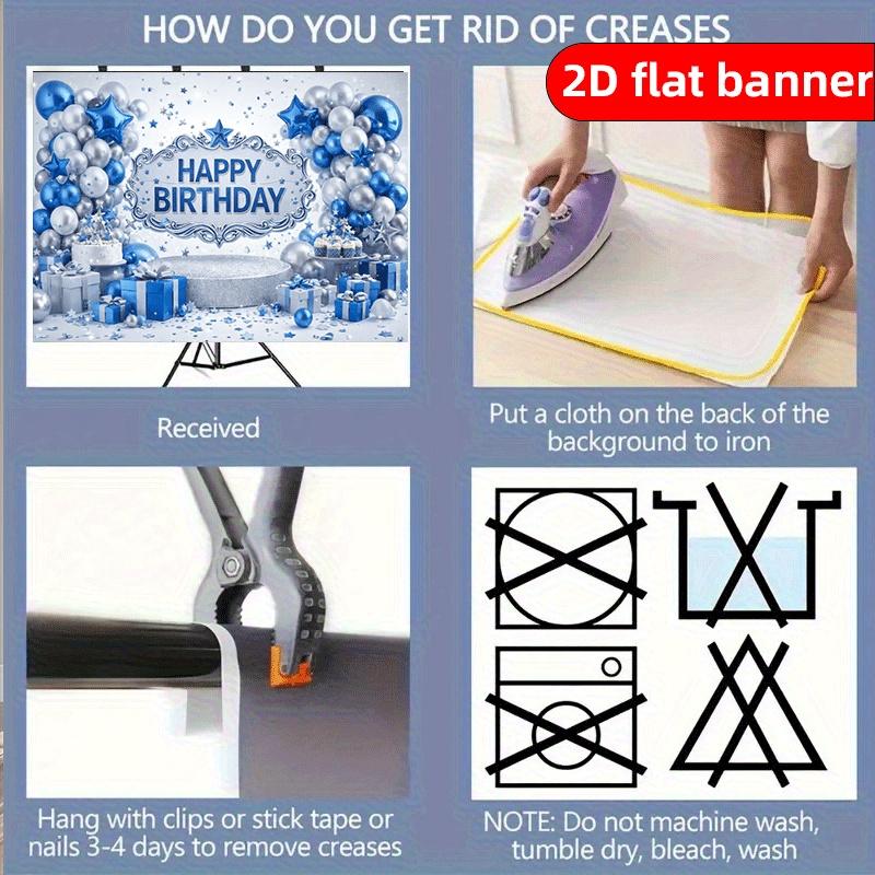 2D flat background fabric with blue and white theme suitable for indoor and outdoor birthday party decoration banners