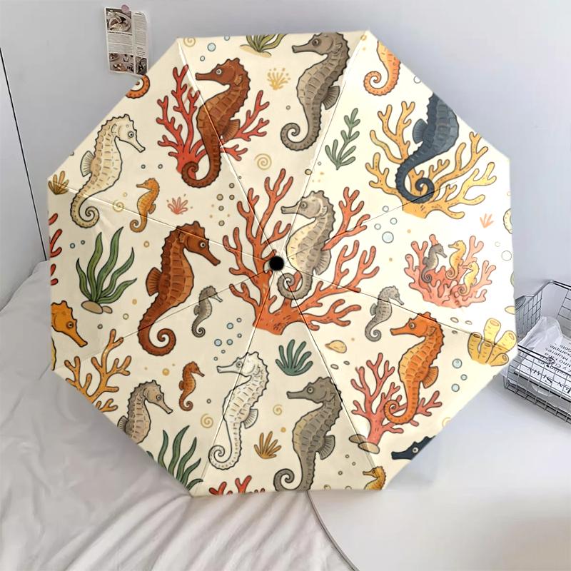 1 PC Automatic Folding Umbrella - Cute Dog Pattern, Portable & Foldable Design with 8 Ribs, Christmas Birthday Gifts