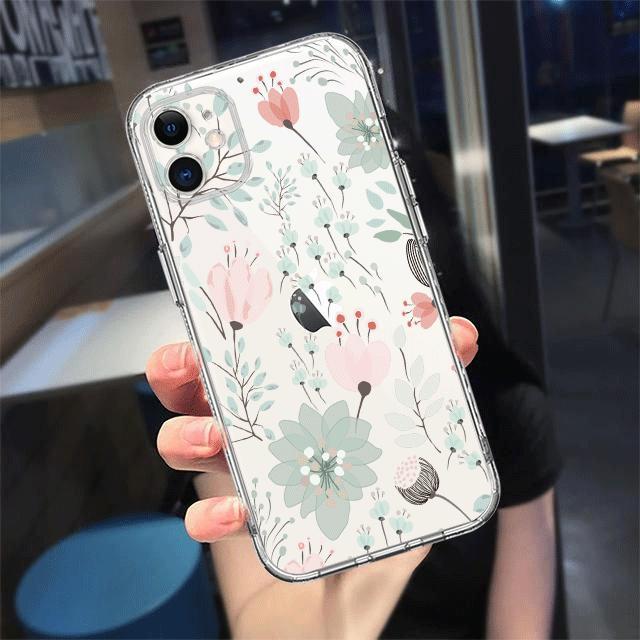 

Темно-синий прозрачный чехол для телефона с цветочным рисунком для Iphone 11, чехол для Iphone 14 13 12 11 Pro Max 13 12 Mini Xs Max Xr X 7 8 6 6s Plus, чехол For iPhone 6 6s