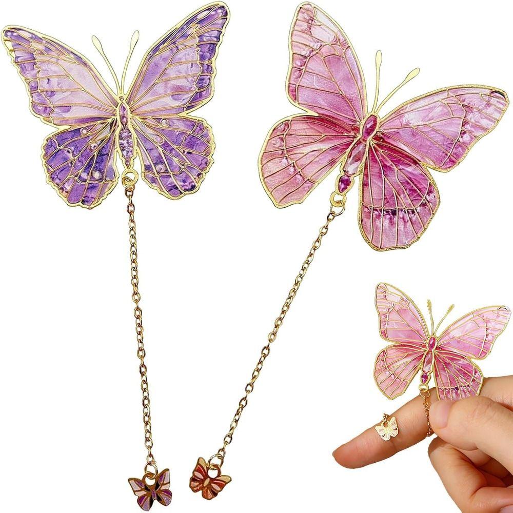 

Separator Pages Metal Butterfly Bookmark with Pendant Pagination Mark Pendant Book Marker Adults зелений