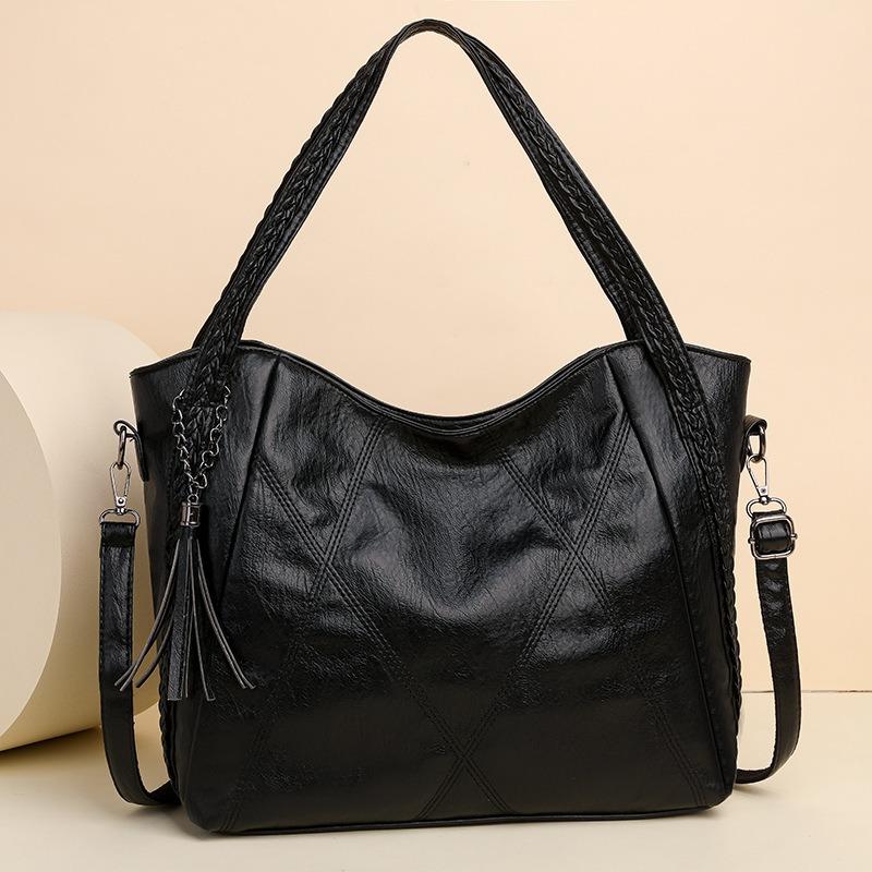 Women's Bag New Large-capacity Soft Leather Mother Bag Portable Shoulder Bag Medium and Old Messenger Bag