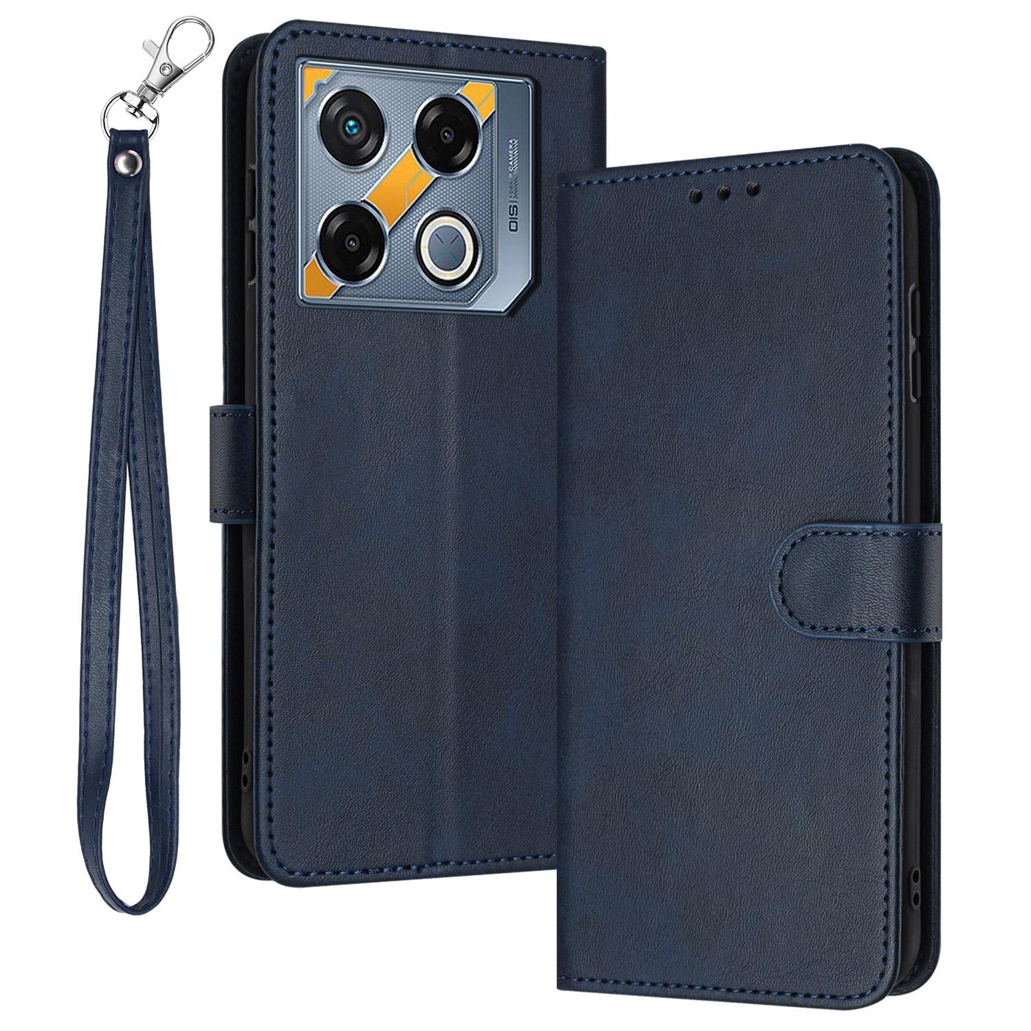 

For Infinix GT 20 Pro 5G Case with Wrist Strap PU Leather Phone Purse Cover Stand Sapphire