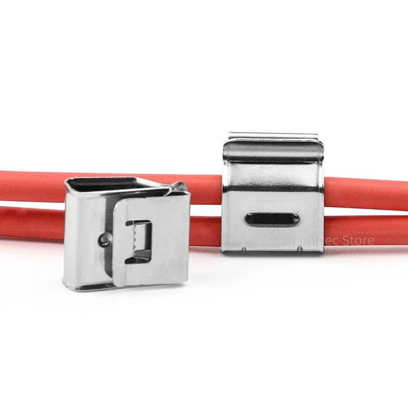 Solar Panel Wire Clips Trailer Frame Wire Clips 304 Stainless Steel Cable Clamps Double-Wire Clips for PV Wiring Boat Cable