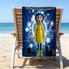 Custom Name Beach Towel Nighttime Adventure Doll Beach Towel, Soft Microfiber, Gift for Her/Him, Birthday, for Pool, Beach, Travel, Fan Gifts