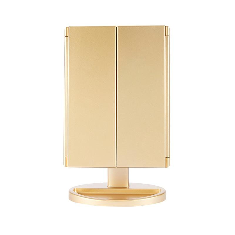 

1 шт., портативное косметическое зеркало с подсветкой, складная настольная расческа для общежития, макияж 28*17*12cm золотой