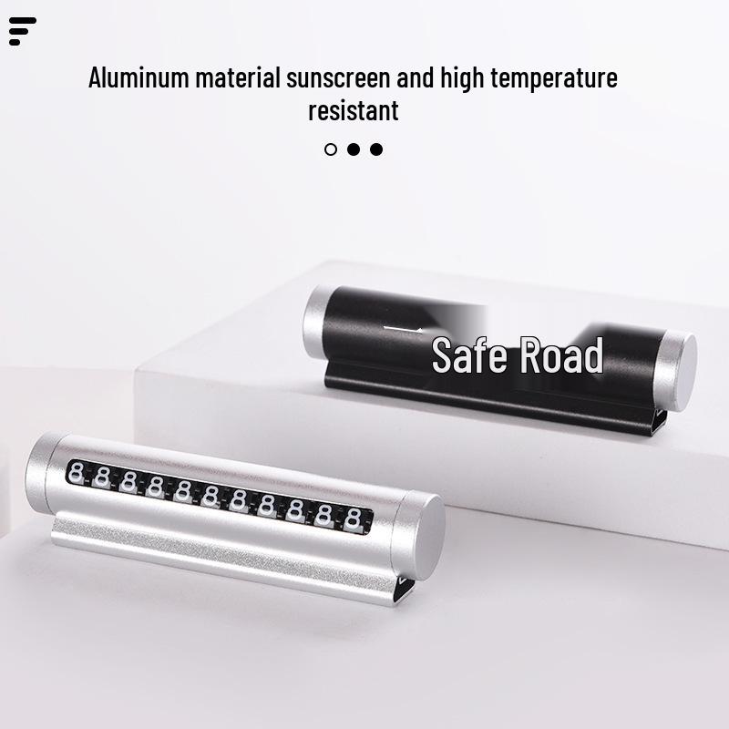 Adjustable Temporary Parking Sign: Aluminum Car Phone and Number Plate