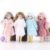 Multicolor 1 Set Long Sleeve Soft Fur Coat Tops Dress Winter Warm Casual Wear Accessories Clothes for Barbie Doll Kids Toy