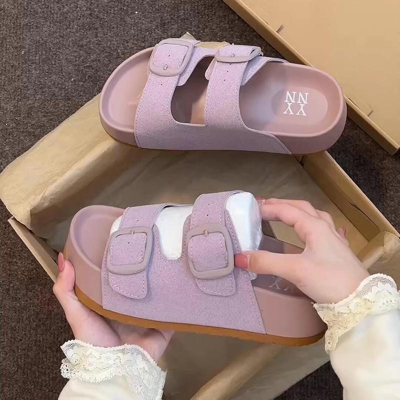 Sandals Women's Shoes Flat Bottom Casual Fashion Comfortable Classic Drag Temperament Versatile Lazy Foreign Trade Simple Beach Spring and Summer