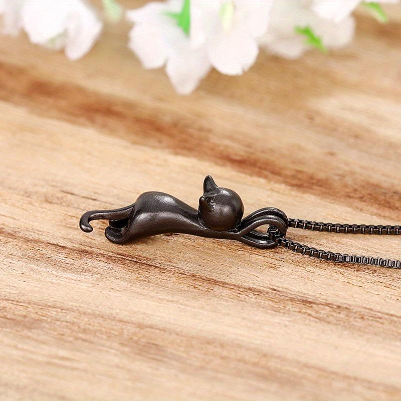Simple Cute Cat Dangle Necklace for Women Daily Casual Party Jewelry Lover Birthday Gift