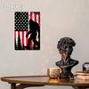 Bigfoot Metal Tin Sign American Flag Rustic Wall Decor Man Cave Gift