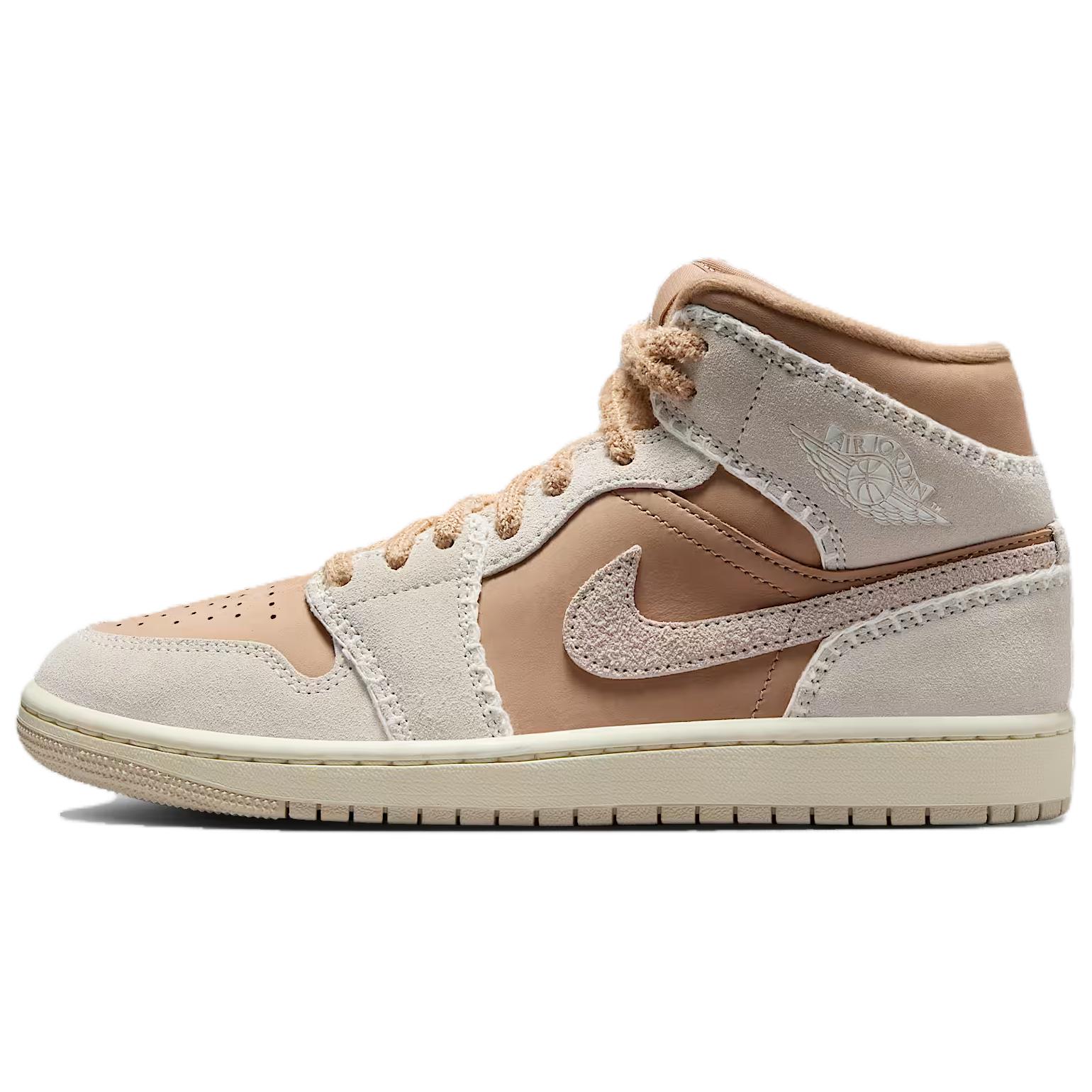 

Jordan Air Jordan 1 Mid top Skateboard Shoes Women s Light Brown HV4269-200 36.5