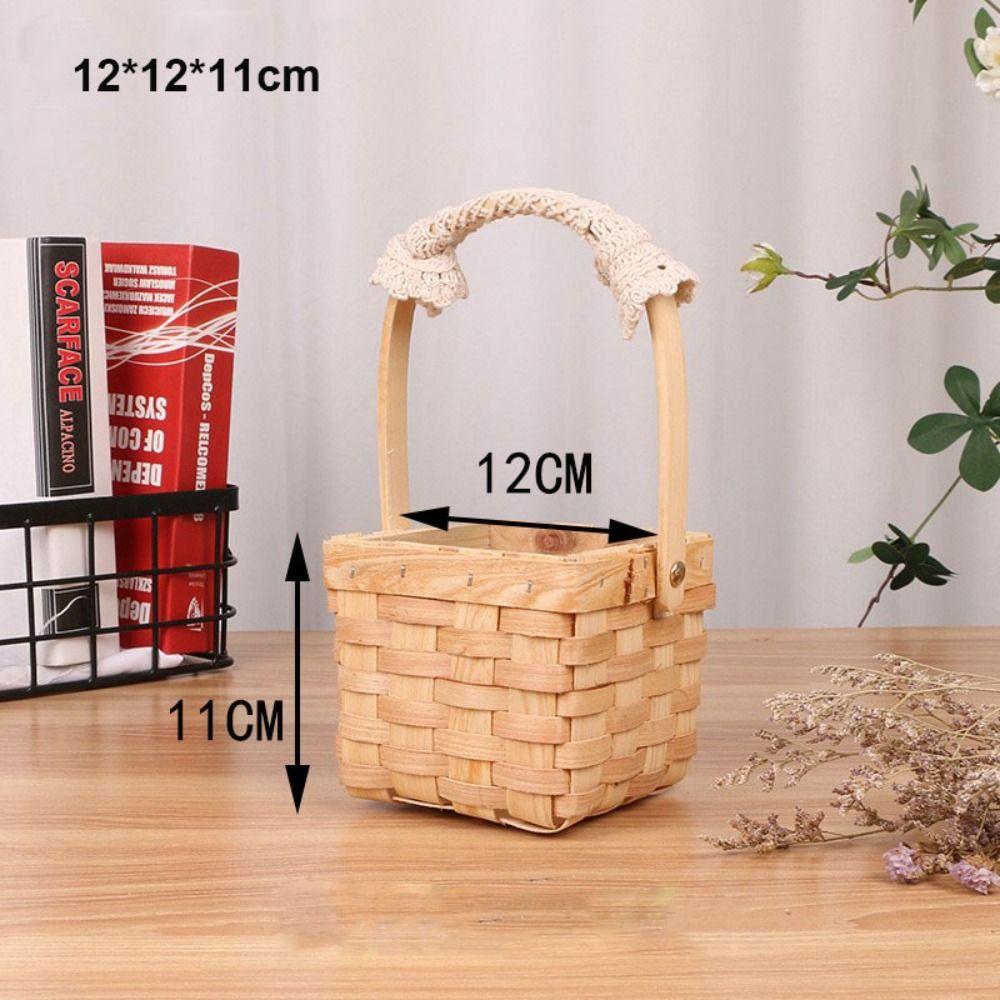 Handmade Hand Woven Basket Paper Vine Handheld Flower Basket  For BJD Dolls/for Ob11 Dolls