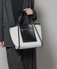 Nano Universe Canvas und Kunstleder Tasche mit Tasche für Damen, F 010, Schwarz, 669-5232304