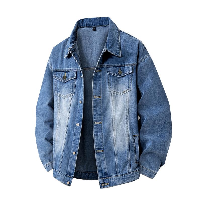 Washed Denim Jacket Top for Men, Denim Jacket for Men, Loose Jacket for Men