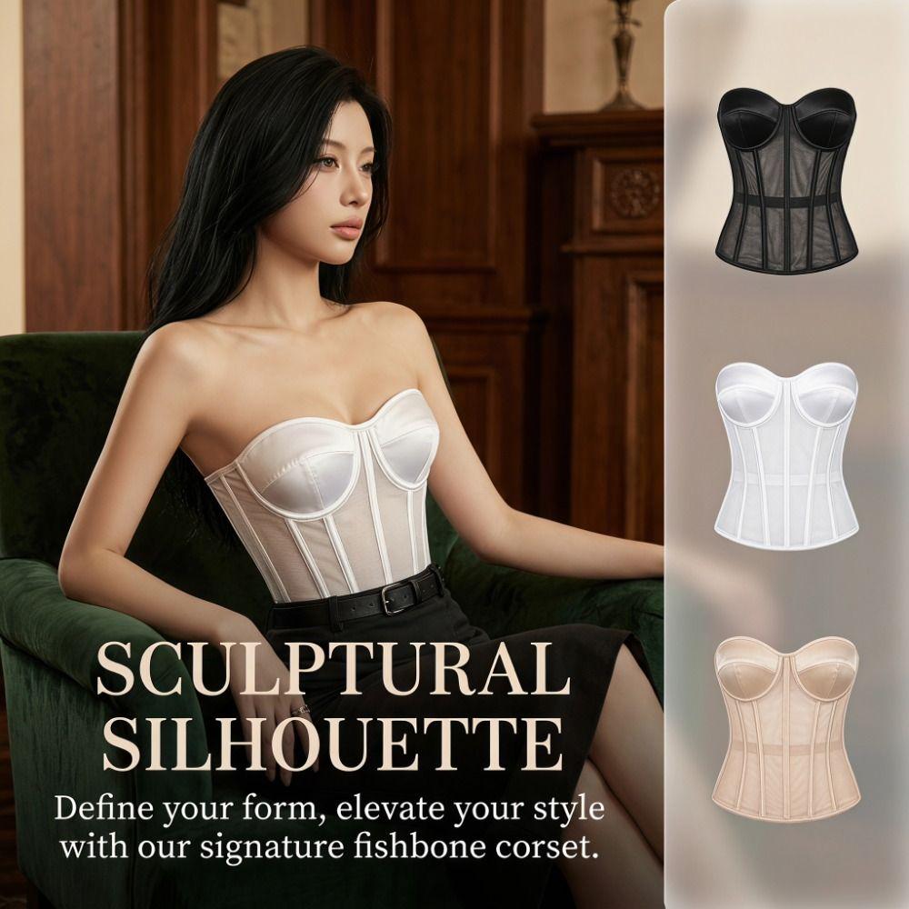 Fishbone Slim Crop Top Sleeveless Camisole with Pads Streetwear Women Underwear Summer Wear