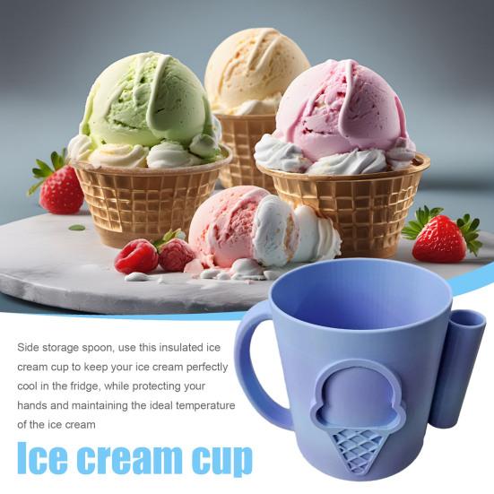 Držák na pintu zmrzliny s otvorem na lžičku Izolované návleky na pintu zmrzliny Opakovaně použitelný víceúčelový 16oz chladič nádob na smetanovou sodu plechovky od piva