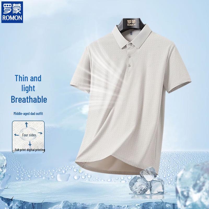 ROMON Men s Lightweight Ice Silk Quick Dry Polo Shirt XL