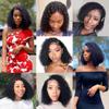 Short 8 To 16 Inch Kinky Curly Bob Human Hair Wig Pre Plucked T Part Lace Peruvian Curly Human Hair Bob Wigs For Women and Girls