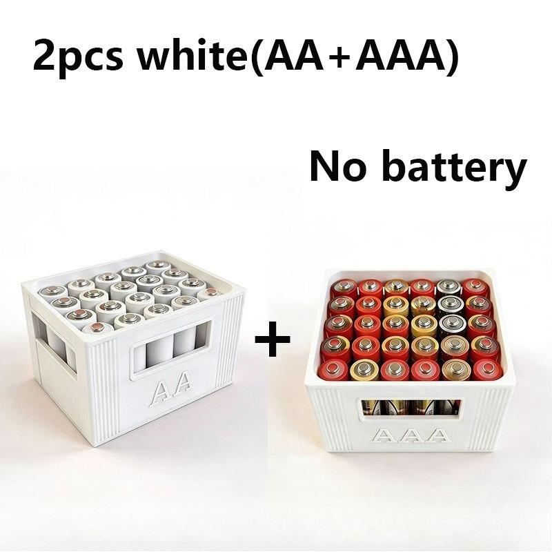 Kostengünstige robuste stapelbare Kunststoff-Batterieaufbewahrungsbox - Große Kapazität 30/20 Fächer Batterieorganizer Geeignet für AAA/AA-Batterien