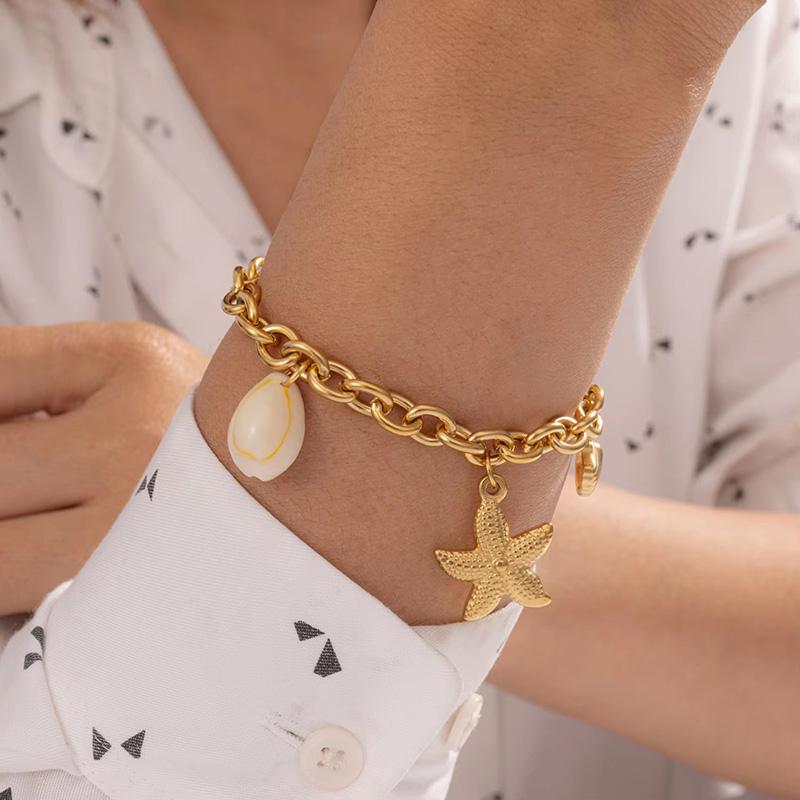 

Ожерелья из нержавеющей стали 316L в виде морской звезды Foxanry Модные Креативные Водонепроницаемые Украшения для Пляжной Вечеринки Подарки EL0042 золотой