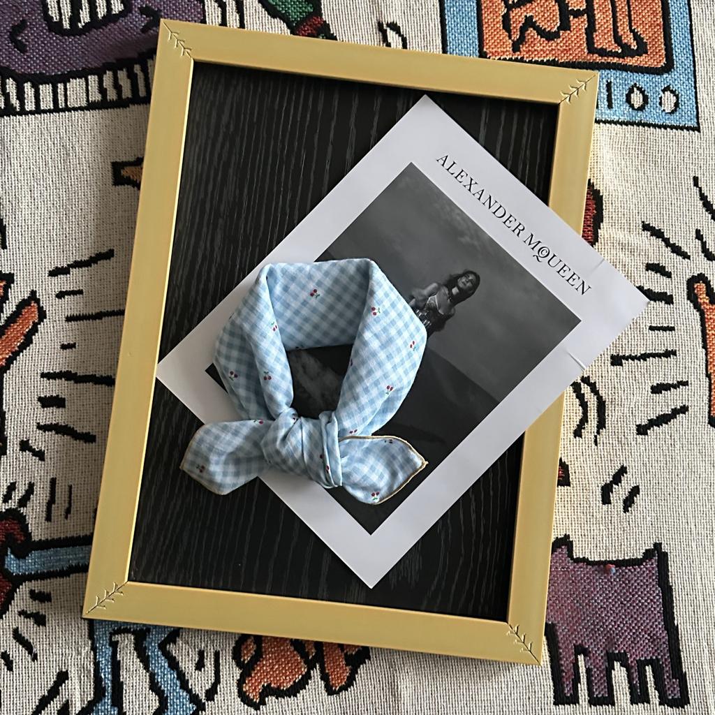 1Pc Women'S Silk Scarf Small Square Women'S Cotton And Linen Scarf Fresh Small Floral Encryption Decorative Retro Headband