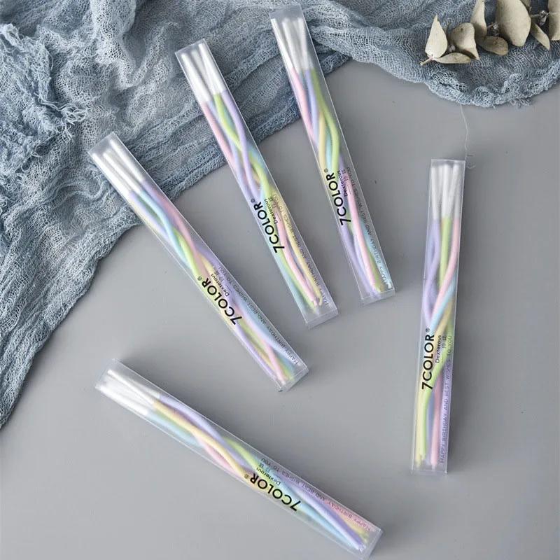6Pcs Curve Wedding Birthday Candle Party Cake Decoration Pencil Golden Paraffin Supplies DIY Bake Boy Girl Home Tools