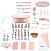 Nordic Baking Set: 137-Piece Home Cake Tools with Piping Bags, Stainless Steel Tips, and Turntable