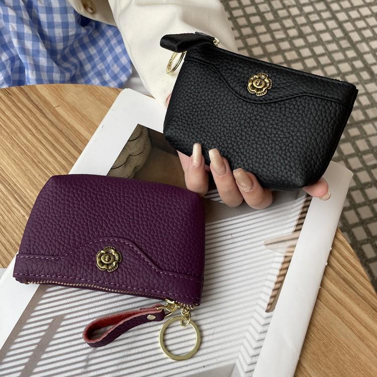 2025 Women's Genuine Leather Small Coin Purse & Lipstick Key Clutch