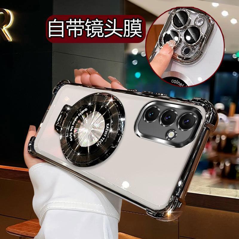 Wstrząsoodporne Brokatowe Platerowane Magnetyczne Etui z Uchwytem Dla Samsung Galaxy A05 A05S A04 A04E A03S A02S A03 A02 A51 A71 A21S A31 Cover