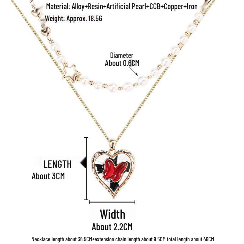 Blue & White Gradient Crushed Ice Heart Necklace - Women's Light Luxury Niche Clavicle Chain, Cool Original Design.
