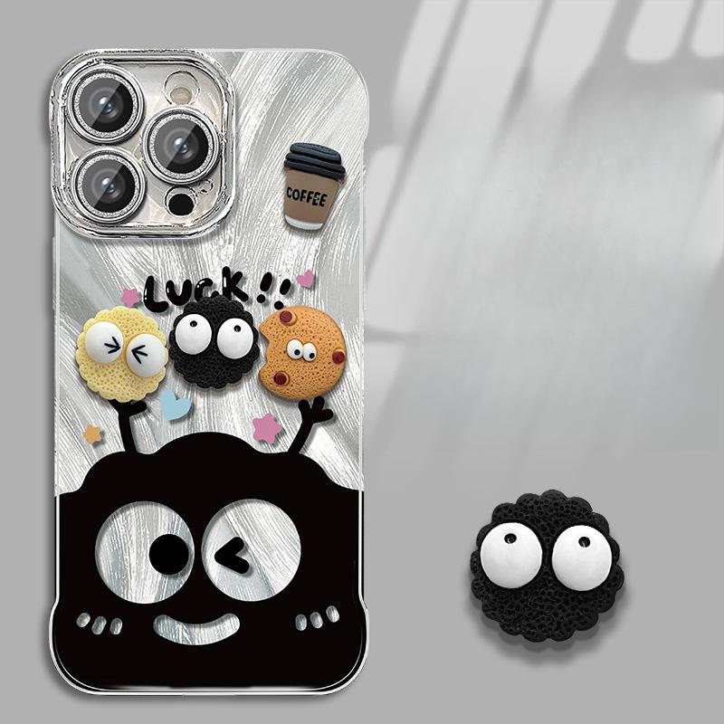 

Кукла Кофейный Шарик из Угля Подходит для Apple 16 Перо Пряжа Бескаркасный Чехол для Мобильного Телефона 13promax Милый Мультяшный 15 Подставка Redmi K60/K60 Pro