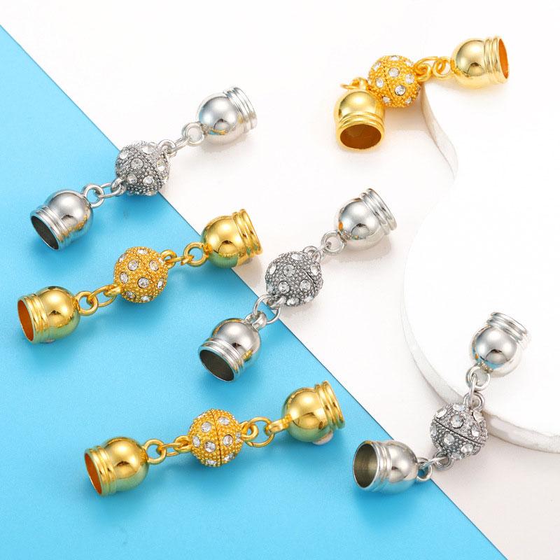1Pc Magnetic Buckles Practical Diamond Studded Convenient Necklace Connecting Buckle DIY Scarf Magnetic Buckle Jewelry Buttons
