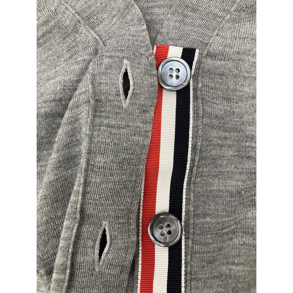 THOM BROWNE FKP053A-Y1014 Wool 4-Bar Relaxed Fit Polo Shirt tops 36 grayUsed