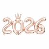 Crown 2026 Number Foil Balloons New Year Navidad 2026 Eve Party Decoration Party Supplies 16in Christmas Decorations Photo Prop