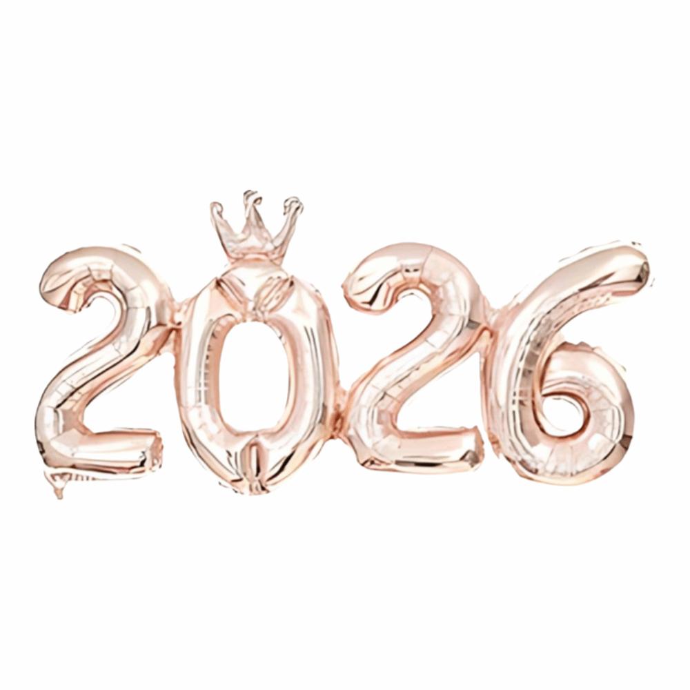 Crown 2026 Number Foil Balloons New Year Navidad 2026 Eve Party Decoration Party Supplies 16in Christmas Decorations Photo Prop