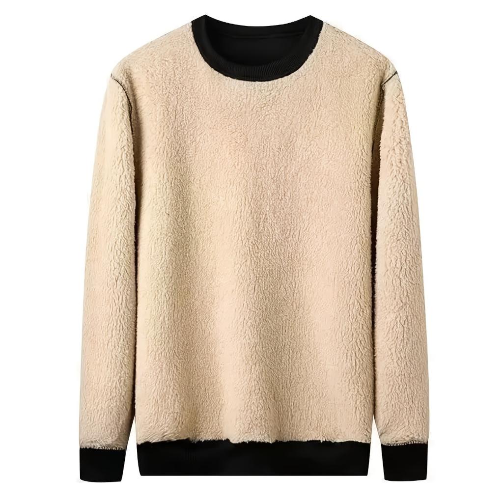 Tight Fitting Warm Clothing with Plush Insulation, Long Sleeves for Casual Sports, Autumn and Winter Tops for Outdoor Wear