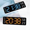 Multifunctional LED Wall Clock with Temperature Display Adjustment Brightness and 2 Alarms 12/24 Hour Memory Function
