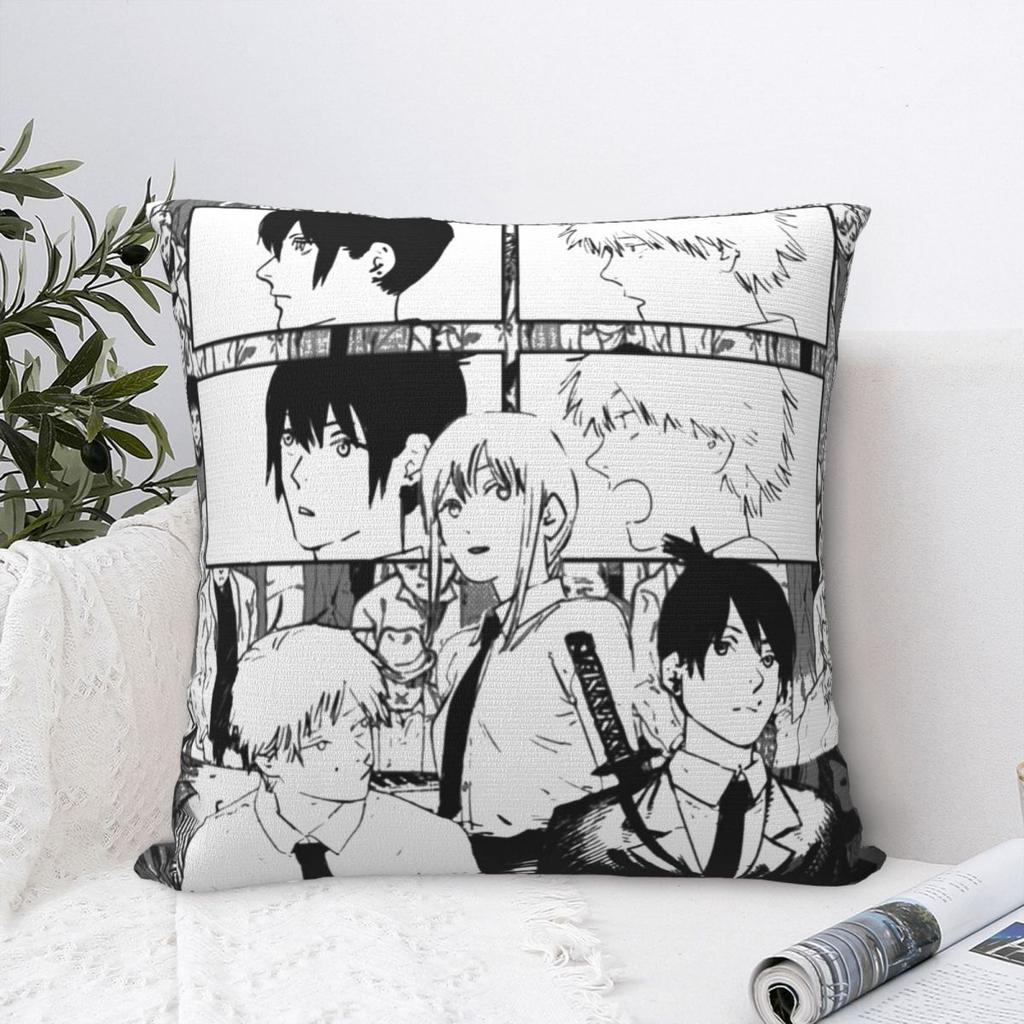 Makima Aki Denji Pillow Case Chainsaw Man Anime Cushion Cover Creative Zippered Decor Throw Pillow Case Cover For Home 40*40Cm