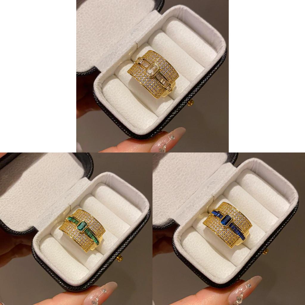 Retro Artistic Copper Ring With Zircon Stones For Womens Fashion Jewelry