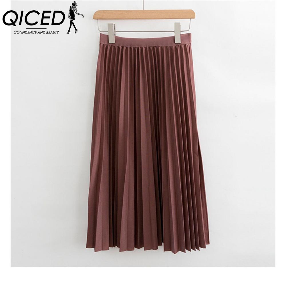 

QICED Женская Модная Повседневная Летняя Весенняя Юбка one size коричневый