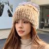 Hat Winter Women's Winter Fashion Rabbit Hair Baotou Hat Women's Youth Wool Thickened Warm Ear Protection Fur Ladies