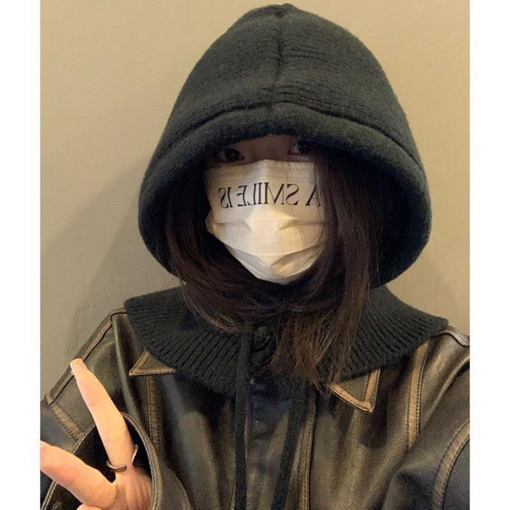 Autumn and Winter, Hat, Women's Hat, Winter Hat, Integrated Scarf, Ear Protection, Woolen Hat, Knitted Hat, Warm Hat