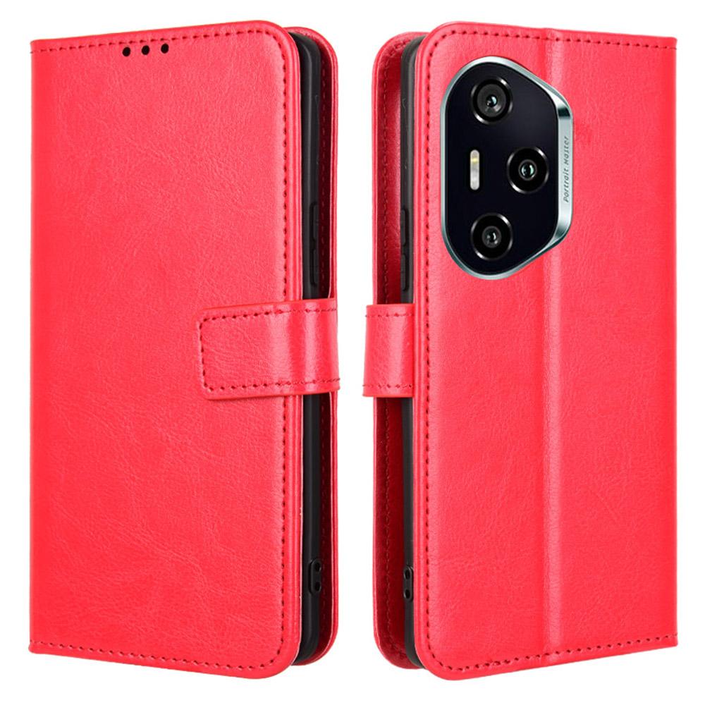 

Для Honor 300 Pro/300 Ultra Чохол Текстура Кінська Шкіра PU Шкіра Чохол-Гаманець для Телефону Red