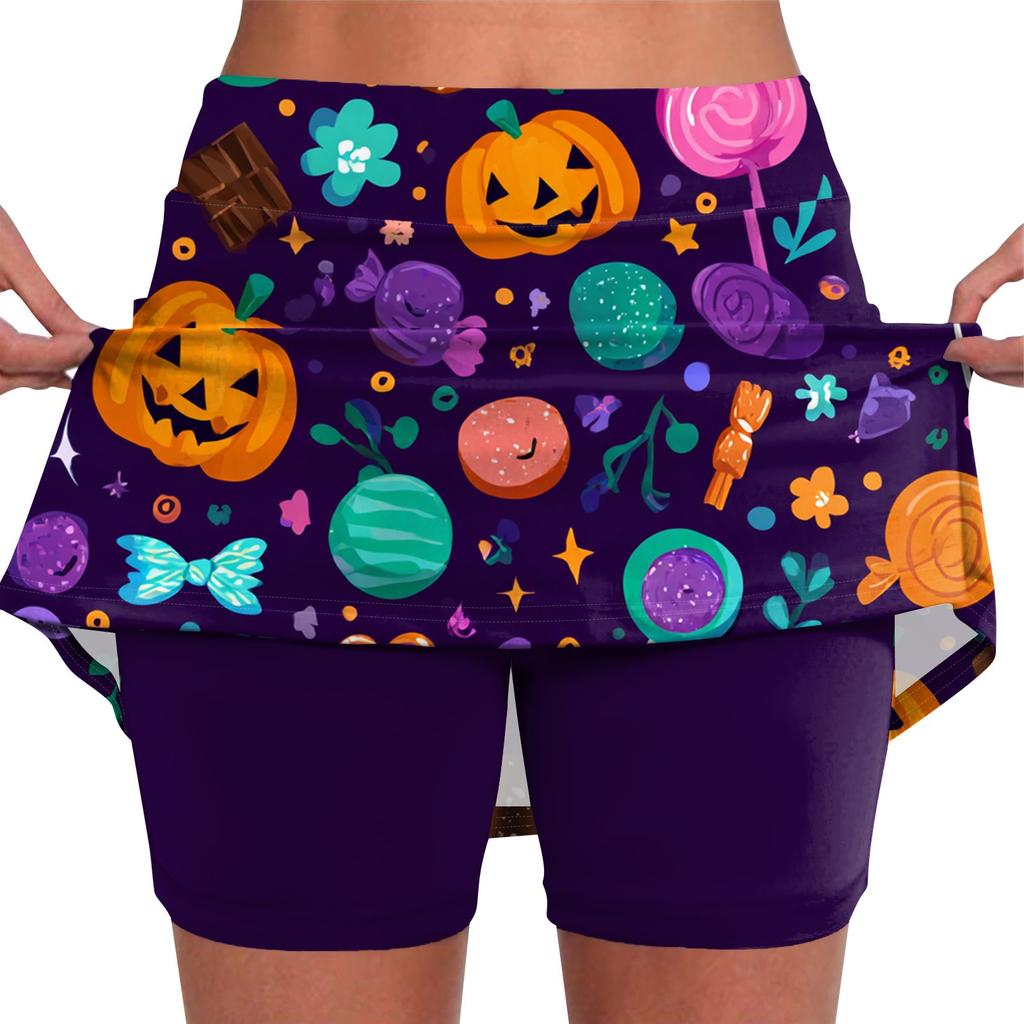 Elastic Yoga Culottes For Women Print Athletic Shorts Lightweight High Waist Skinny Joggers