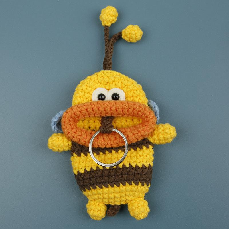 Animal Series Funny Sausage Mouth Doll Crochet Keychain Cute Crochet Bag For Car Keys Holder Knitted Doll Bag Keyring Custom