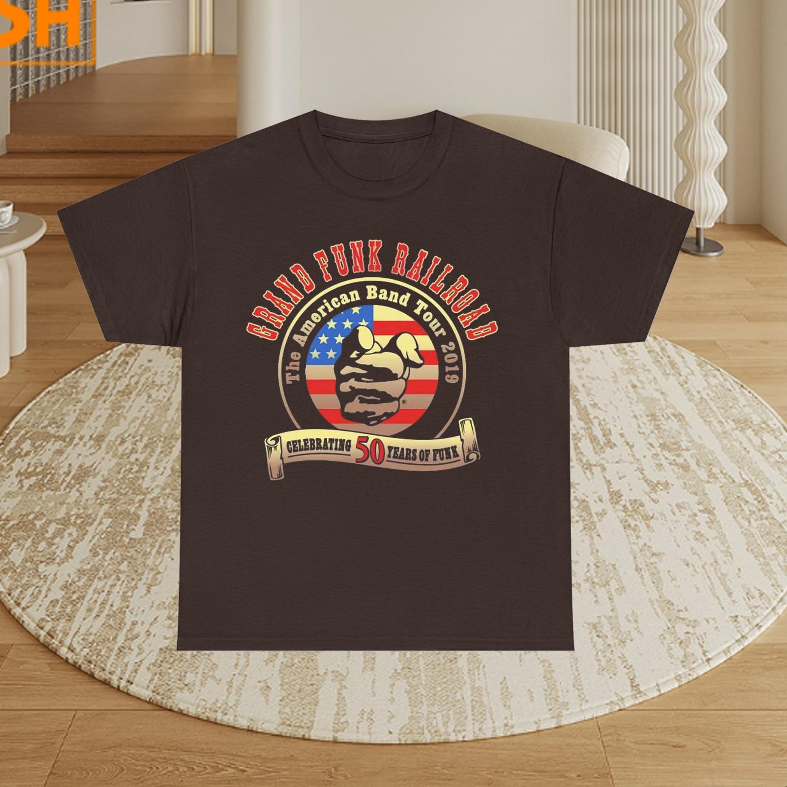Grand Funk Railroad Logo Dark Chocolate Cotton Shirt S-5XL L826 L
